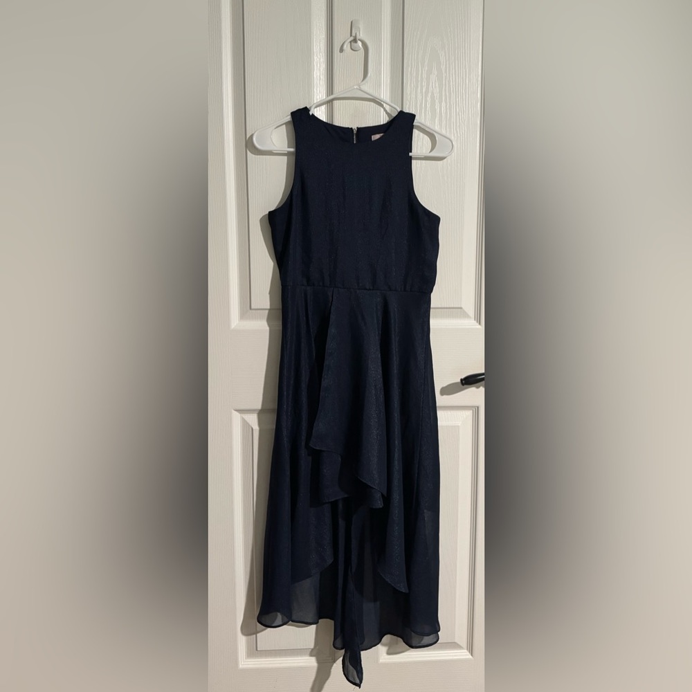 Gianni Bini Girls Shiny Navy Sleeveless Dress